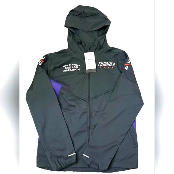 Nike 2024 Chicago Marathon Windrunner Running Jacket Black FV6204-010 - Picture 3 of 12